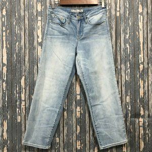 Athleta Sculptek Slim Stretch Straight Ankle Crop Jean Light Wash Size 6P